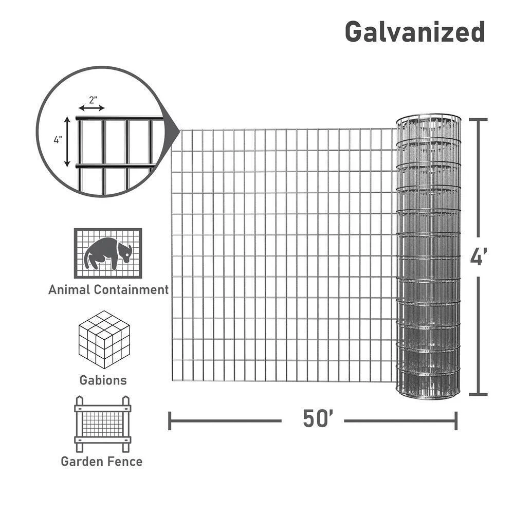 PVC Coated & Pre-Galvanized Wire1.0-2.0m Height Dark Green Euro Fence Holland Wire Mesh Garden Farm Animal Fencing