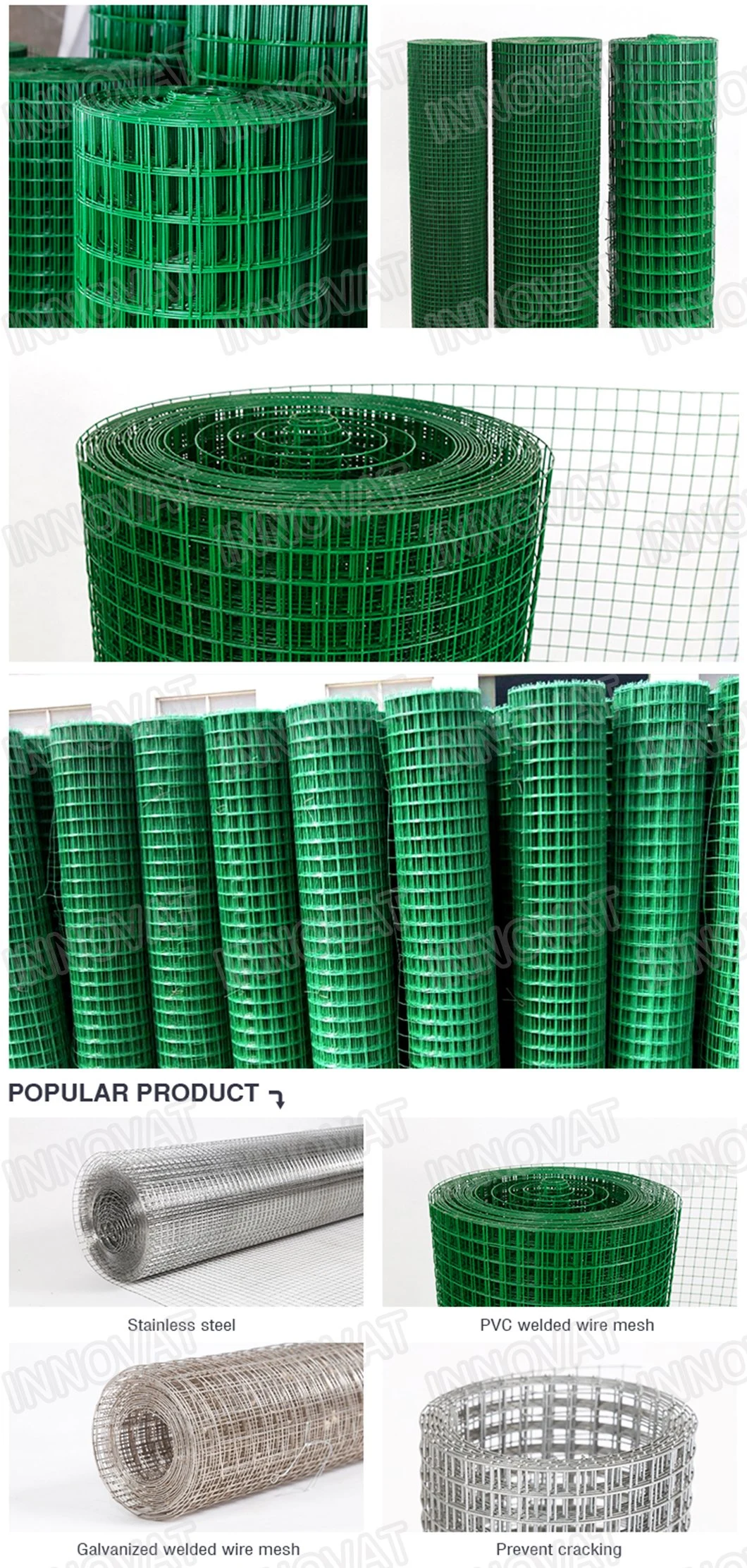 Garden Craft PVC Coated Welded Wire Mesh Wire Fencing Green Color Iron Netting 1/4