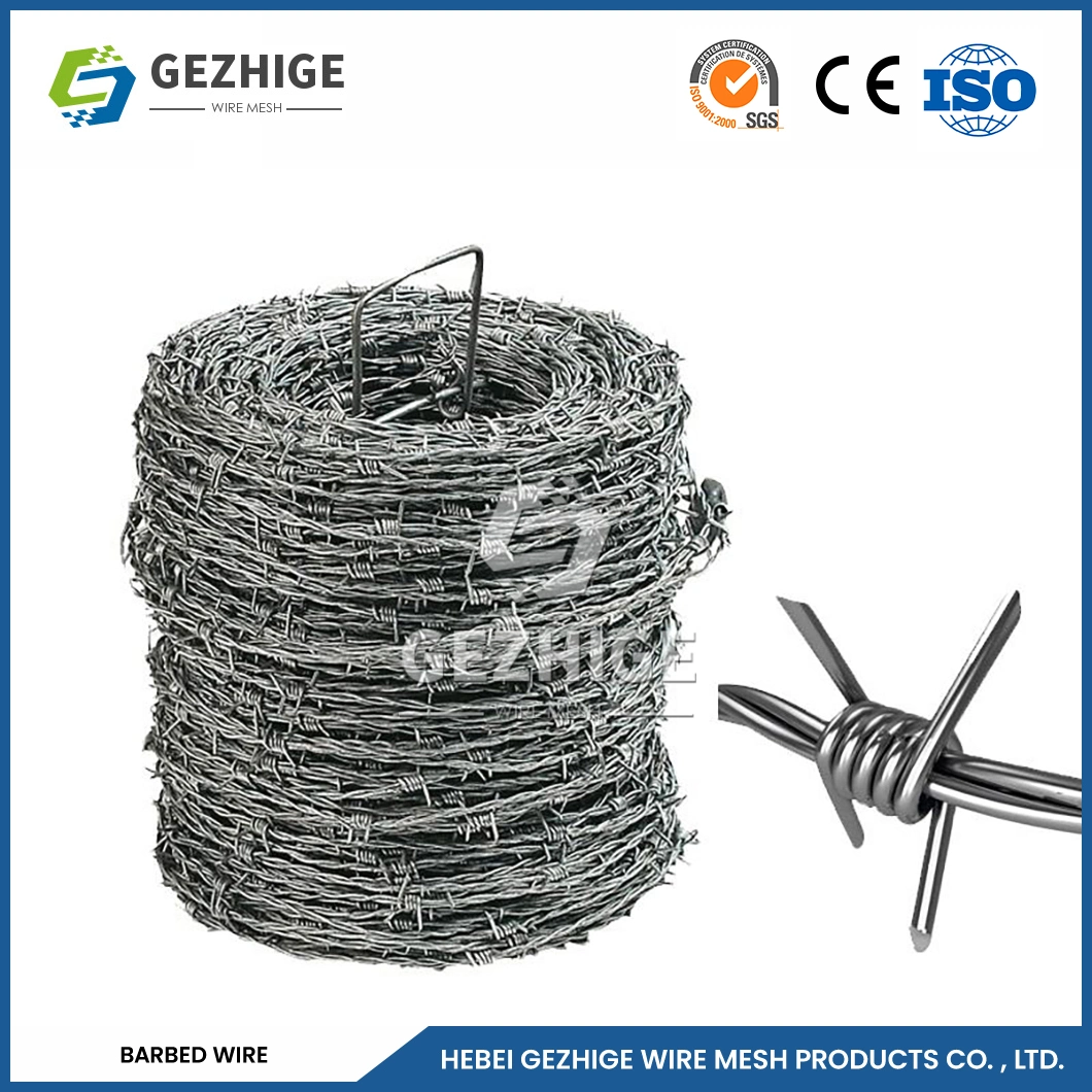 Gezhige PVC Coated Barbed Wire Suppliers 12× 14 Retractable Helical Razor Barbed Wire China 12-1/2X12-1/2 Wire Gauge 500 Meter Barbed Wire